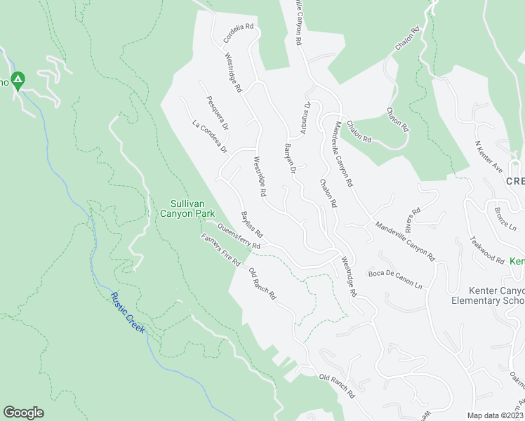 map of restaurants, bars, coffee shops, grocery stores, and more near 2255 Westridge Road in Los Angeles