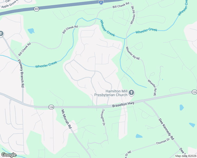 map of restaurants, bars, coffee shops, grocery stores, and more near 4968 Stone Moss Way in Hoschton