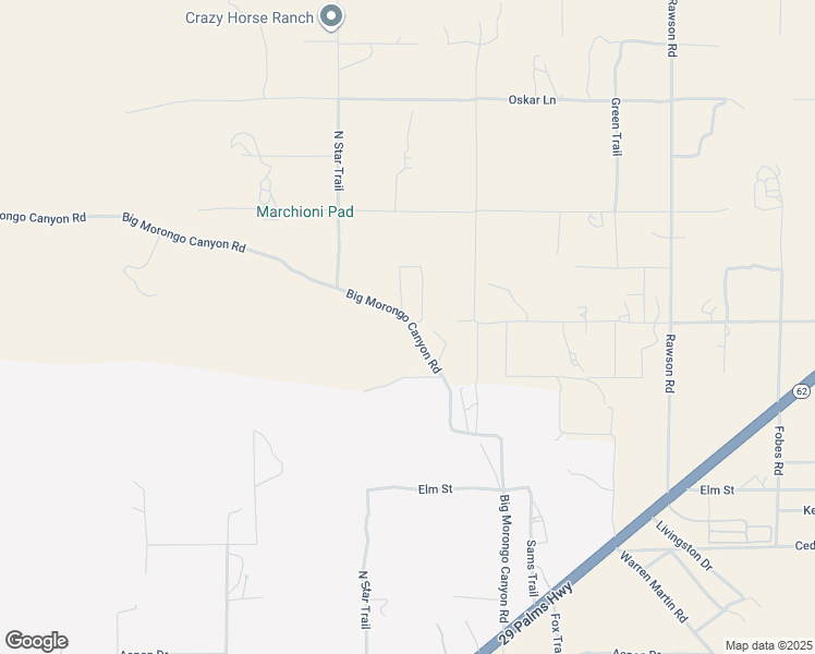 map of restaurants, bars, coffee shops, grocery stores, and more near Big Morongo Canyon Road in Morongo Valley