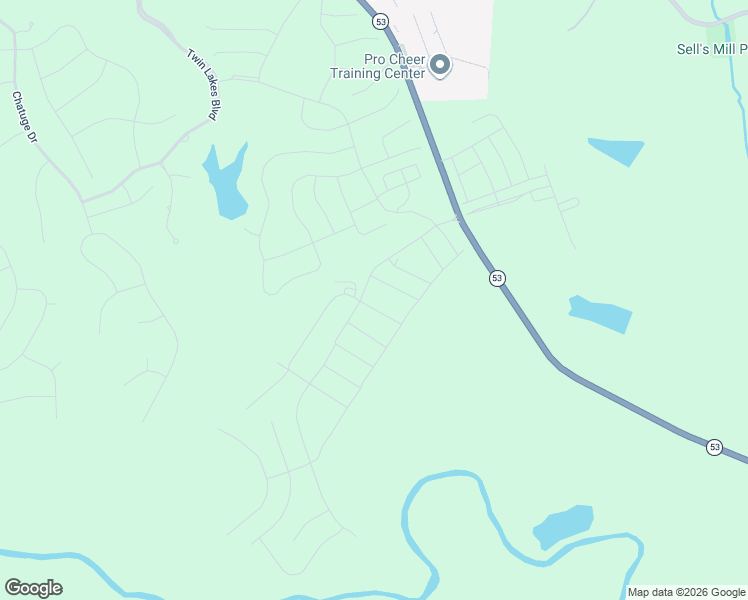 map of restaurants, bars, coffee shops, grocery stores, and more near 125 Angel Drive in Hoschton