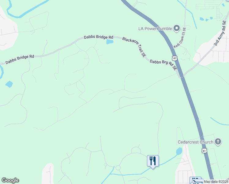 map of restaurants, bars, coffee shops, grocery stores, and more near 553 Rutledge Road in Acworth