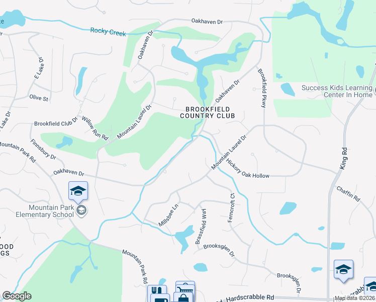 map of restaurants, bars, coffee shops, grocery stores, and more near 1160 Oakhaven Drive in Roswell