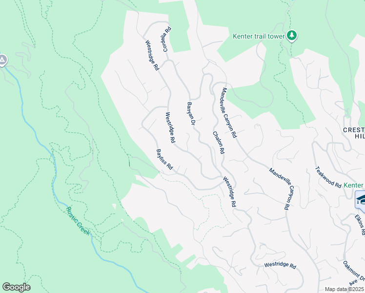 map of restaurants, bars, coffee shops, grocery stores, and more near 2242 Westridge Road in Los Angeles