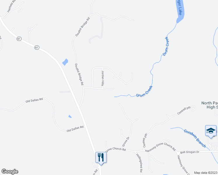 map of restaurants, bars, coffee shops, grocery stores, and more near 217 Sugar Birch Way in Dallas