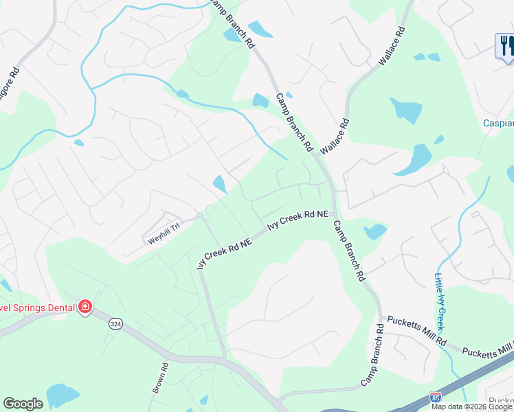 map of restaurants, bars, coffee shops, grocery stores, and more near 3041 Stone Column Way Northeast in Buford