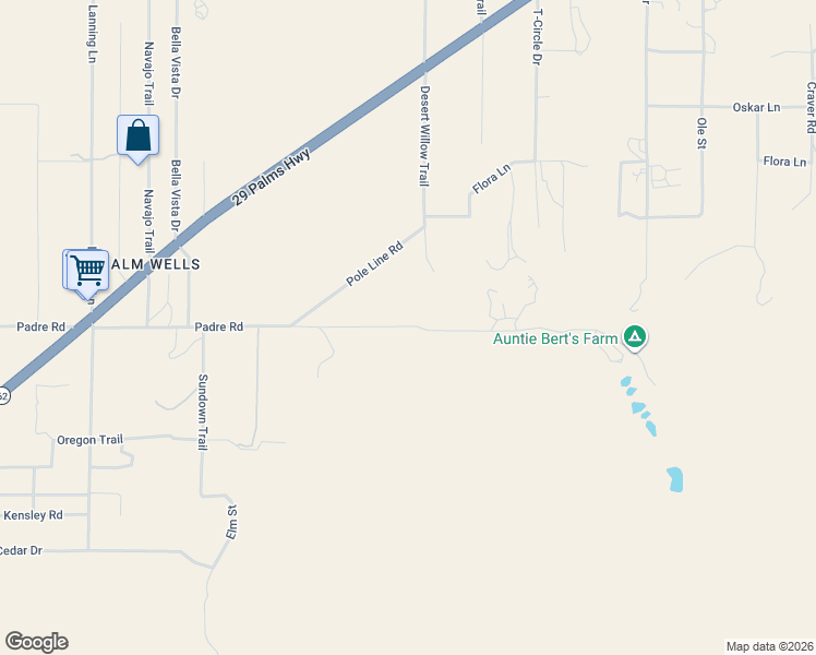 map of restaurants, bars, coffee shops, grocery stores, and more near 52001-52073 Canyon Rd in Morongo Valley