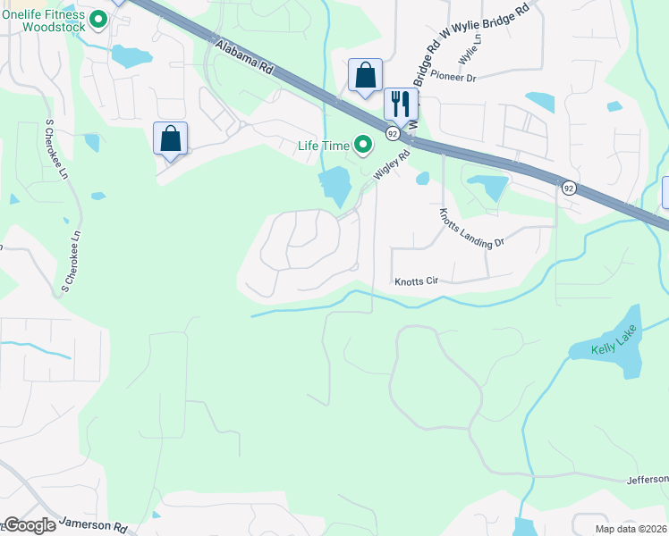 map of restaurants, bars, coffee shops, grocery stores, and more near 228 Brookview Place in Woodstock