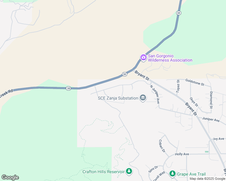 map of restaurants, bars, coffee shops, grocery stores, and more near 34476 Kadota Street in Yucaipa