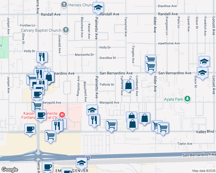 map of restaurants, bars, coffee shops, grocery stores, and more near 17375 Tullock Street in Bloomington