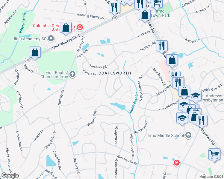 map of restaurants, bars, coffee shops, grocery stores, and more near 436 Lewes Circle in Columbia