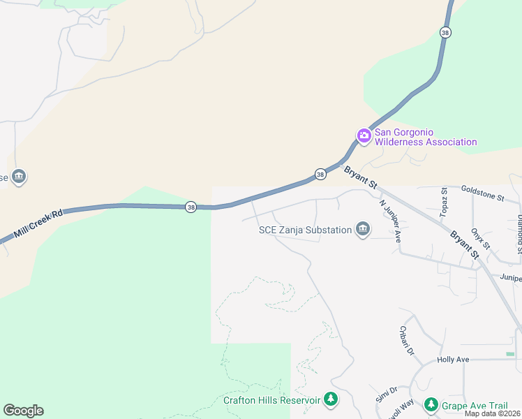 map of restaurants, bars, coffee shops, grocery stores, and more near 34476 Kadota Street in Yucaipa