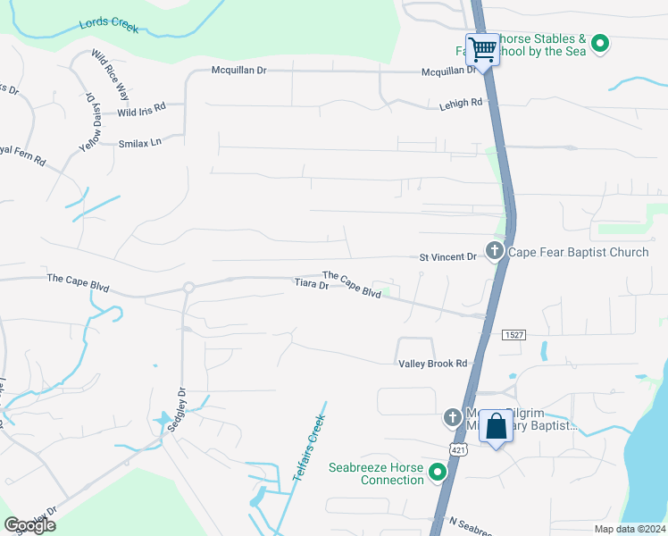 map of restaurants, bars, coffee shops, grocery stores, and more near 701-799 Tiara Drive in Wilmington