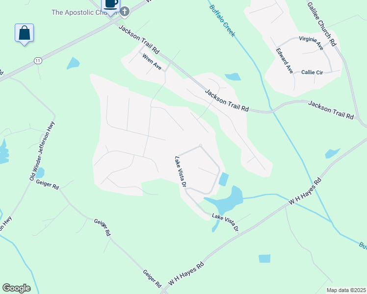 map of restaurants, bars, coffee shops, grocery stores, and more near 526 Lake Vista Drive in Jefferson