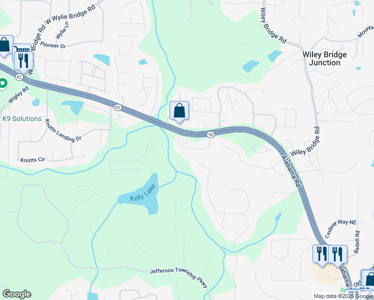 map of restaurants, bars, coffee shops, grocery stores, and more near 171 Bellehaven Drive in Woodstock