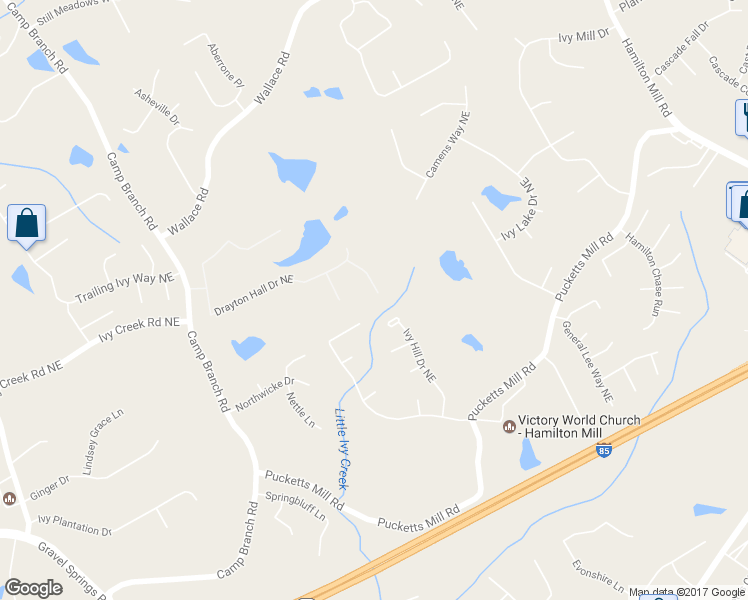 map of restaurants, bars, coffee shops, grocery stores, and more near 2808 Carson Garrett Court in Buford