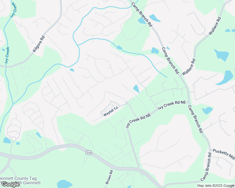 map of restaurants, bars, coffee shops, grocery stores, and more near 3421 Andover Way in Buford