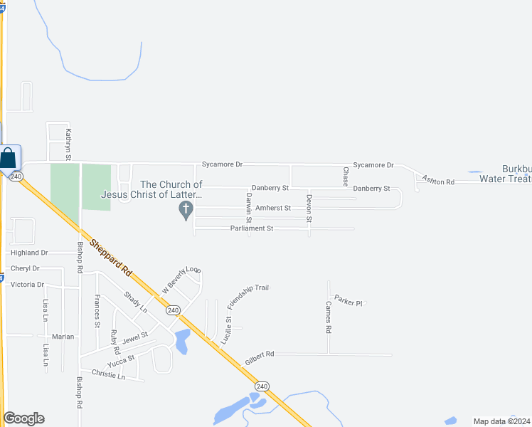 map of restaurants, bars, coffee shops, grocery stores, and more near 1306 Amherst Street in Burkburnett