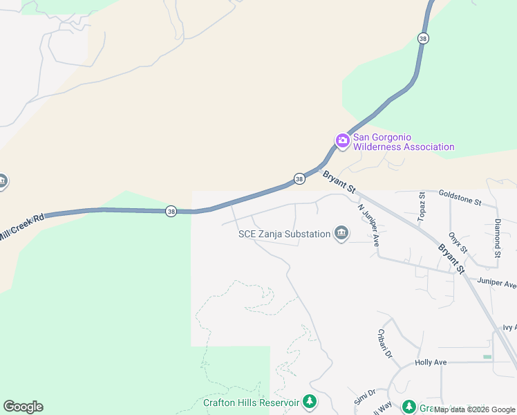 map of restaurants, bars, coffee shops, grocery stores, and more near 34524 Kadota Street in Yucaipa