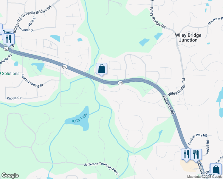 map of restaurants, bars, coffee shops, grocery stores, and more near 154 Bellehaven Drive in Woodstock