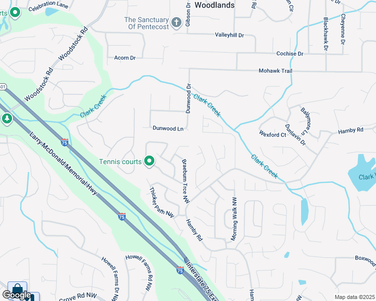map of restaurants, bars, coffee shops, grocery stores, and more near 4990 Sawgrass Place Northwest in Acworth