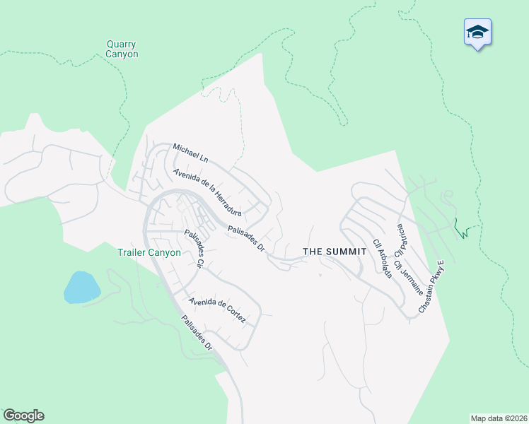 map of restaurants, bars, coffee shops, grocery stores, and more near 17108 Avenida de la Herradura in Los Angeles