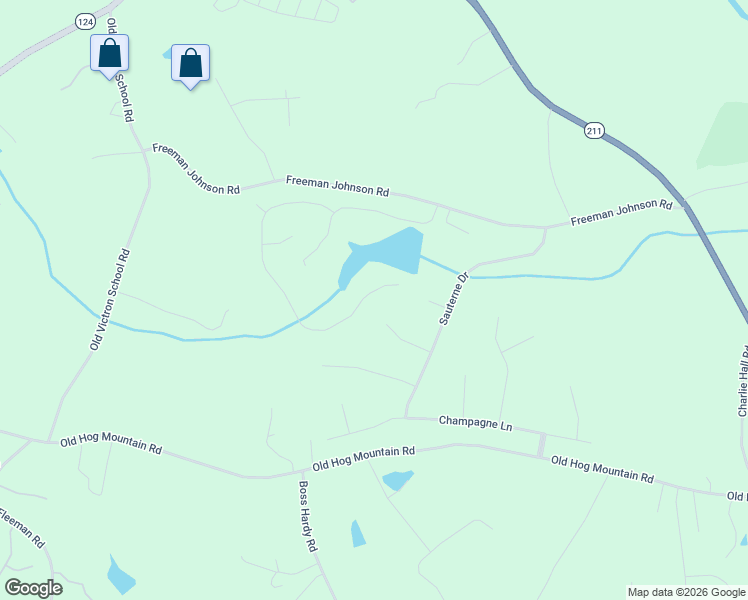 map of restaurants, bars, coffee shops, grocery stores, and more near 1061 Arbor Lake Walk in Hoschton