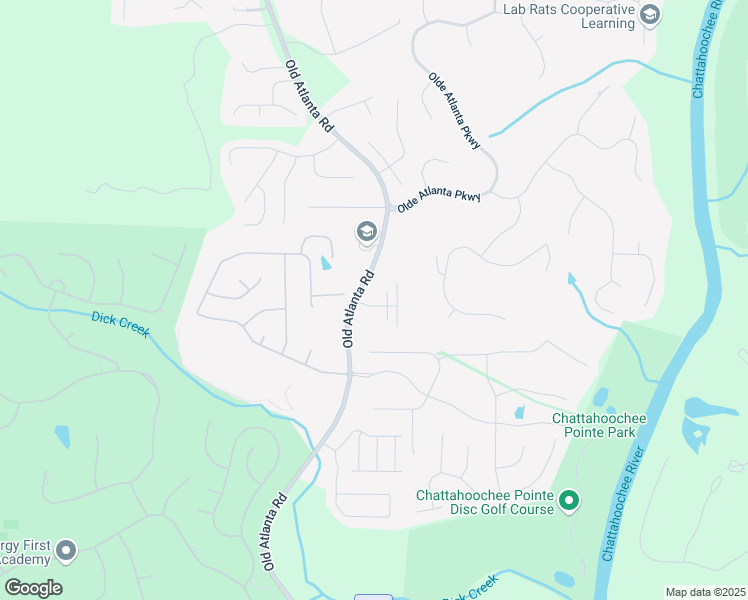map of restaurants, bars, coffee shops, grocery stores, and more near 5715 Rocky Falls Road in Suwanee