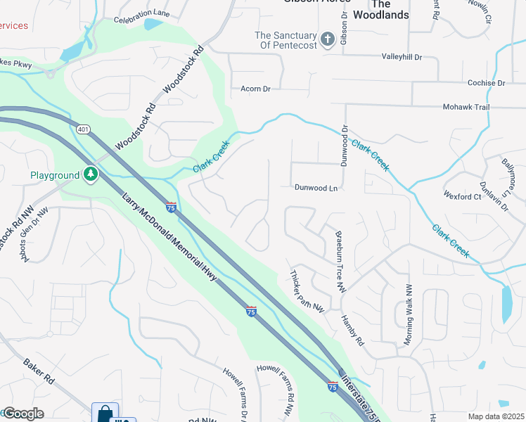 map of restaurants, bars, coffee shops, grocery stores, and more near 5223 Centennial Hill Drive Northwest in Acworth