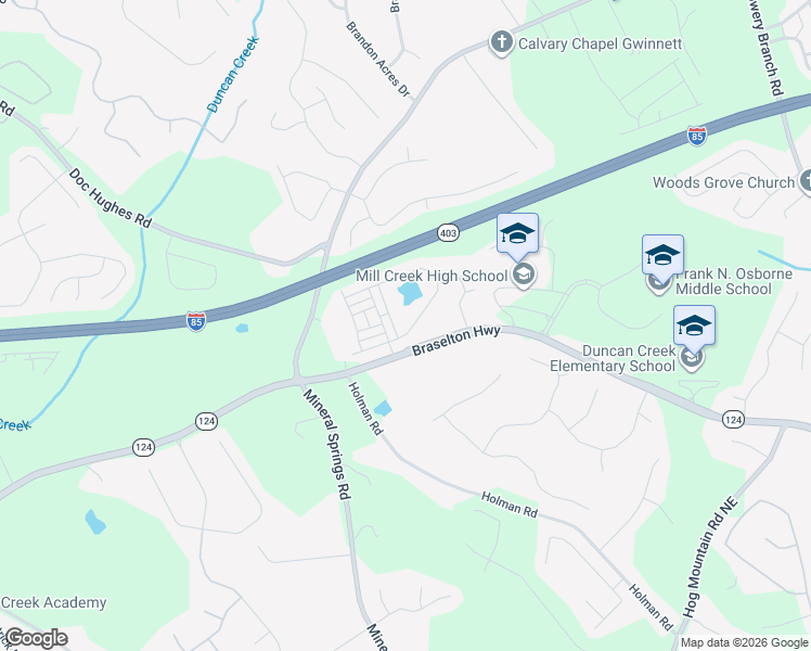 map of restaurants, bars, coffee shops, grocery stores, and more near 4376 Waxwing Street in Buford