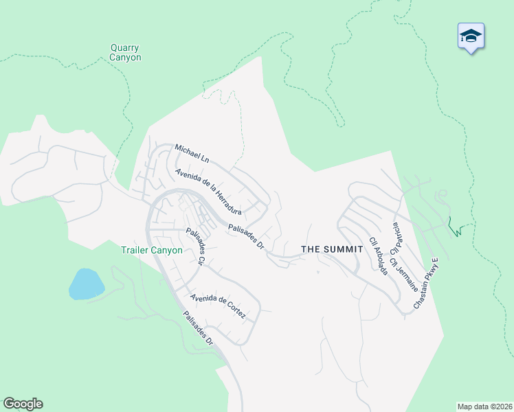 map of restaurants, bars, coffee shops, grocery stores, and more near 17108 Avenida de la Herradura in Los Angeles