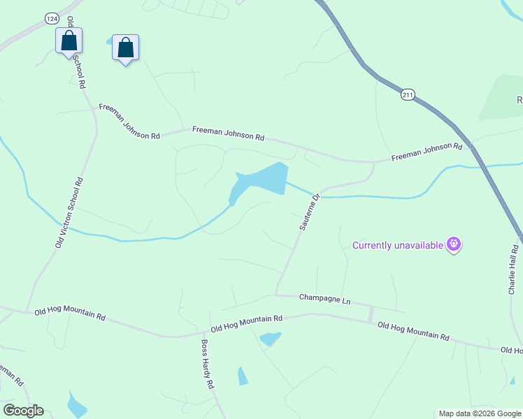 map of restaurants, bars, coffee shops, grocery stores, and more near 1061 Arbor Lake Walk in Hoschton