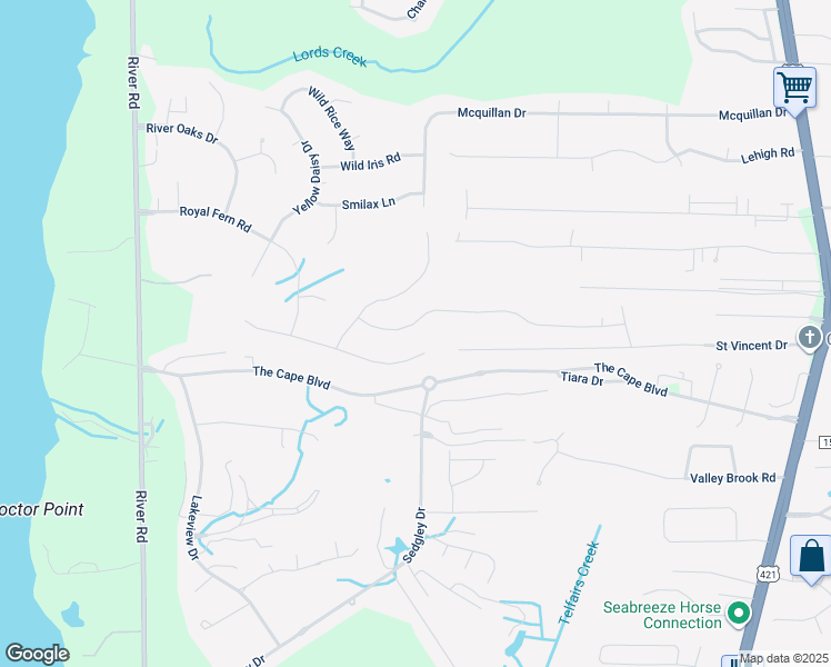 map of restaurants, bars, coffee shops, grocery stores, and more near 508 Catamaran Drive in Wilmington