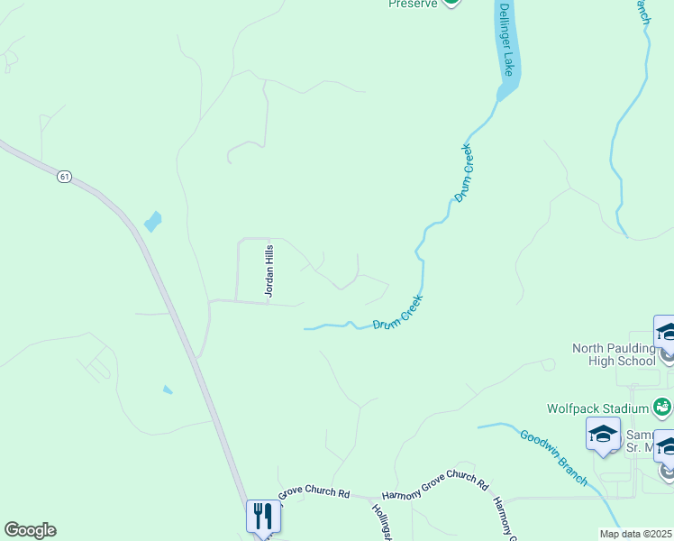map of restaurants, bars, coffee shops, grocery stores, and more near 457 Birchwood Farms Lane in Dallas