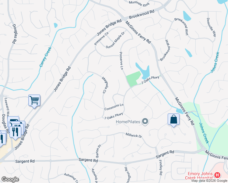 map of restaurants, bars, coffee shops, grocery stores, and more near 600 Boxwood Terrace in Alpharetta