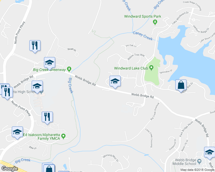 map of restaurants, bars, coffee shops, grocery stores, and more near 700 Westwind Lane in Alpharetta