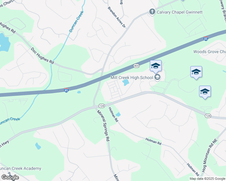 map of restaurants, bars, coffee shops, grocery stores, and more near 4294 Nuthatch Drive in Buford