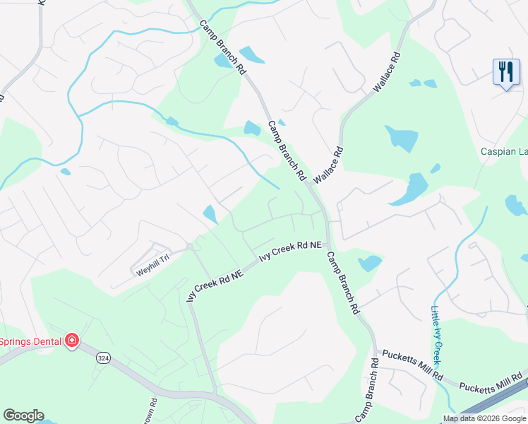 map of restaurants, bars, coffee shops, grocery stores, and more near 2716 Country House Way in Buford