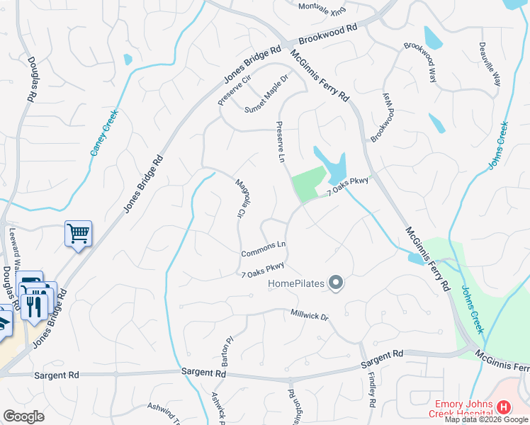 map of restaurants, bars, coffee shops, grocery stores, and more near 600 Boxwood Terrace in Alpharetta