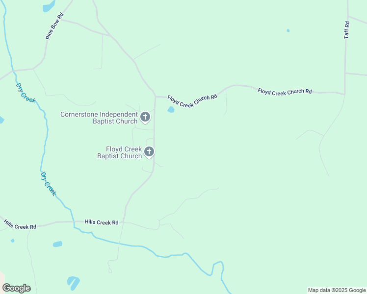 map of restaurants, bars, coffee shops, grocery stores, and more near 2218 Hills Creek Road in Taylorsville
