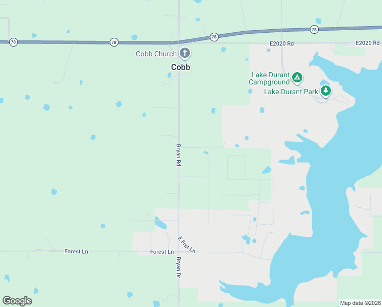 map of restaurants, bars, coffee shops, grocery stores, and more near 3488 Bryan Road in Durant