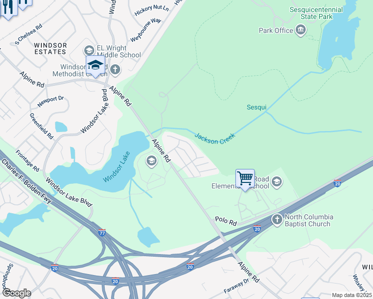 map of restaurants, bars, coffee shops, grocery stores, and more near 89 Azalea Drive in Columbia