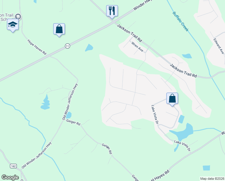 map of restaurants, bars, coffee shops, grocery stores, and more near 179 Raven Ridge in Jefferson