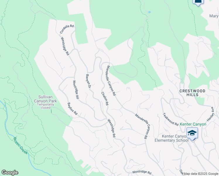 map of restaurants, bars, coffee shops, grocery stores, and more near 2277 Mandeville Canyon Road in Los Angeles