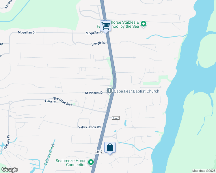 map of restaurants, bars, coffee shops, grocery stores, and more near 822 Red Lighthouse Lane in Wilmington
