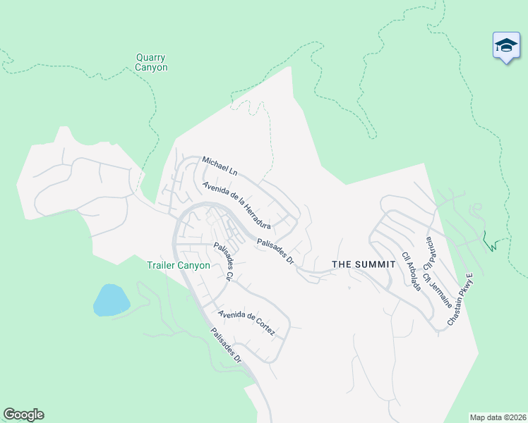 map of restaurants, bars, coffee shops, grocery stores, and more near 17181 Avenida de la Herradura in Los Angeles