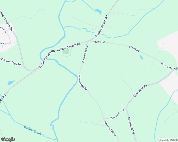 map of restaurants, bars, coffee shops, grocery stores, and more near 1268 Johnson Mill Road in Jefferson