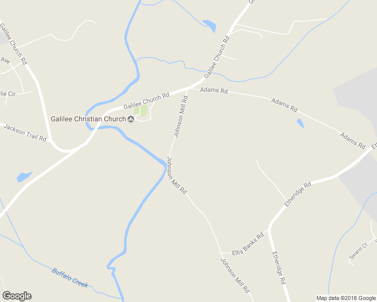 map of restaurants, bars, coffee shops, grocery stores, and more near 1268 Johnson Mill Road in Jefferson