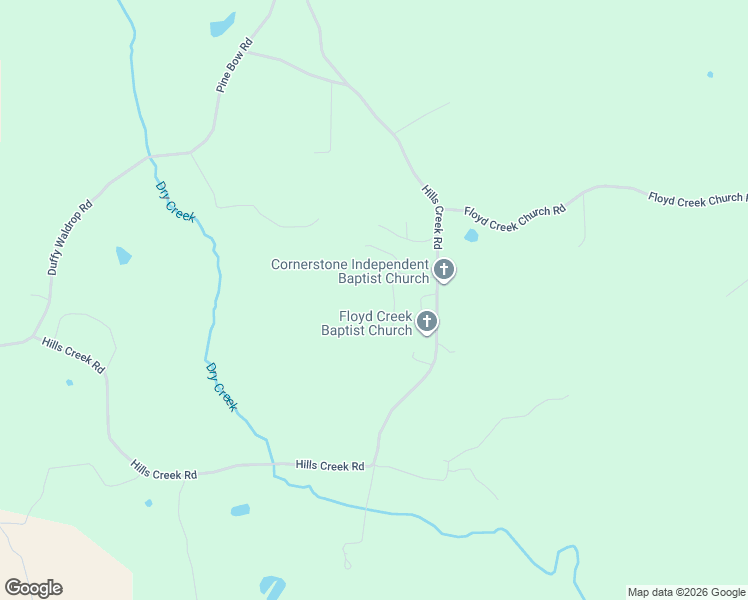 map of restaurants, bars, coffee shops, grocery stores, and more near 2253 Hills Creek Road in Taylorsville