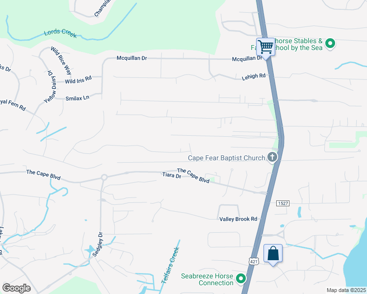 map of restaurants, bars, coffee shops, grocery stores, and more near 8107 Saint Barts Court in Wilmington