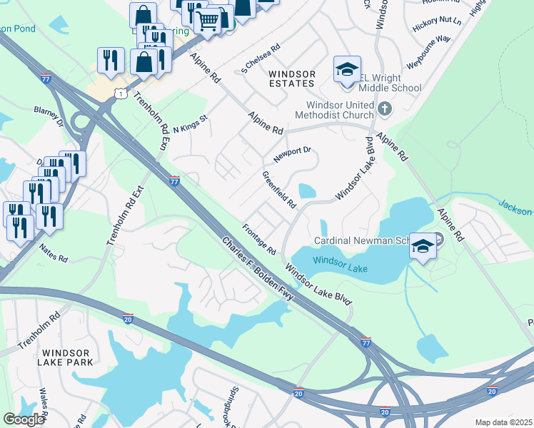 map of restaurants, bars, coffee shops, grocery stores, and more near 426 Wincrest Lane in Columbia